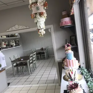 a view of a kitchen and dining room