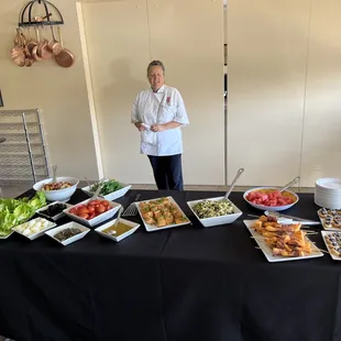 Chef Sharon with the final spread!
