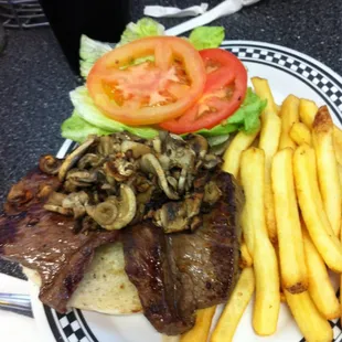 Steak sandwich, too good!!