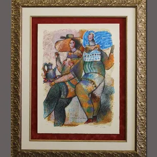 "La Rue est un Monde Ouvert" lithograph with carborundum by Theo Tobiasse