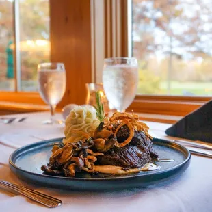 a plate of food on a table