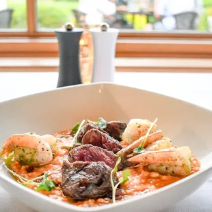 a bowl of food on a table