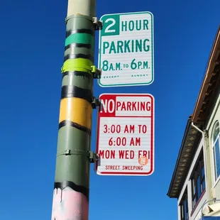 Parking signs in front