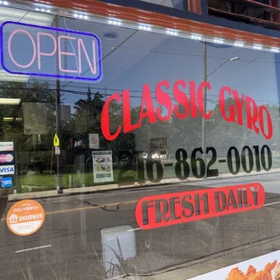 the front window of a restaurant