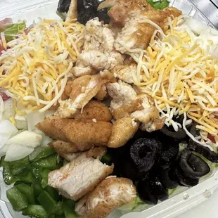 Customized Fried chicken salad with cheese