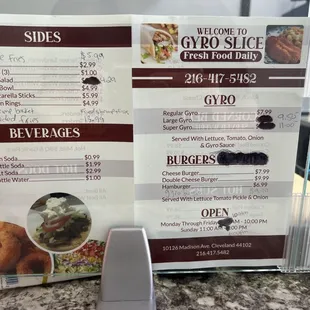 menu