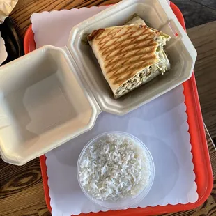Panini and side of rice