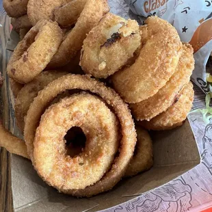 Onion rings - more breaded than battered