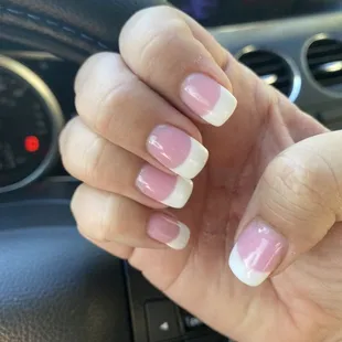 Pink and white done by Leann