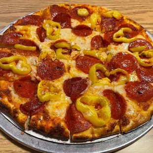 Pepperoni and banana pepper!