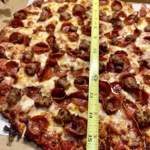 My 16&quot; pizza had not problem measuring up. #UpCloseSavor