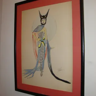 Original Samuel Zalud "cat woman" costume drawing for the Schubert Theater...sometime between 1914 to 1920.