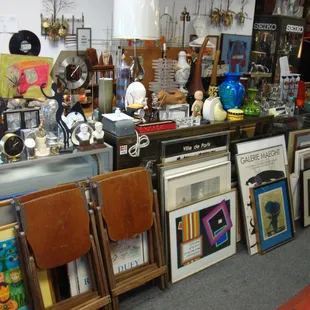 Front desk -- every square inch packed with awesome retro stuff!