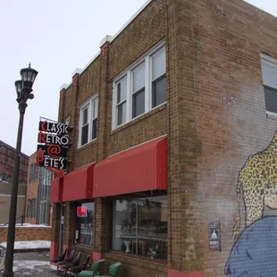 Front of the store on University Avenue, view looking northwest.
