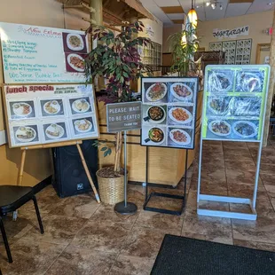 Specials greet you when you walk in.