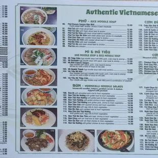 Menu - side B