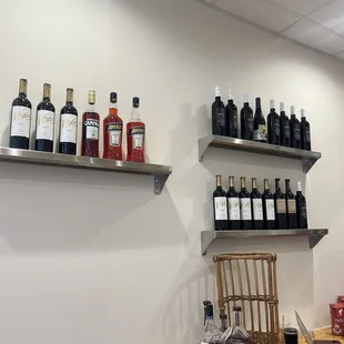Some of the wine and liquor selection.