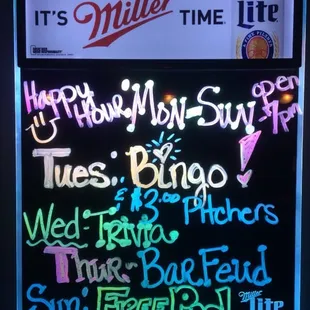 Something fun to do each night of the week