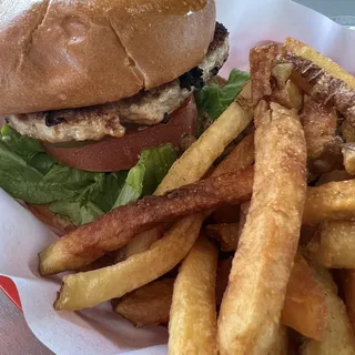 Turkey Burger With Fries