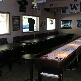 booths for back shuffleboard area