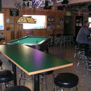 Pool table and two front stand ups