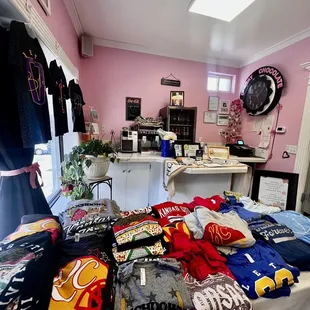 a room full of t - shirts