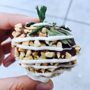 Chocolate/peanut covered strawberry