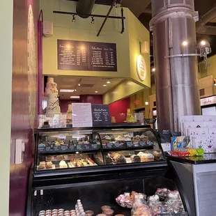 a display of cupcakes