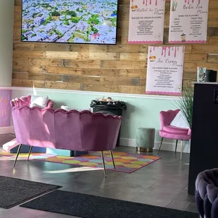 Menu and one seating area