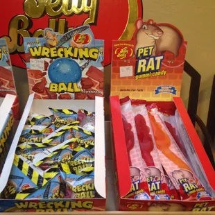 a display of various types of candy