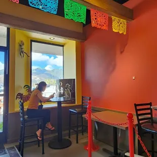 Door to the outdoor seating area