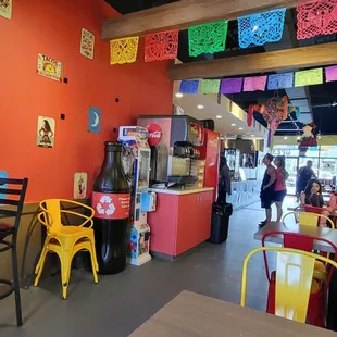 Inside the restaurant.