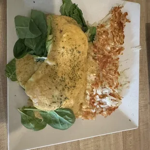 Eggs Florentine with Hashbrowns