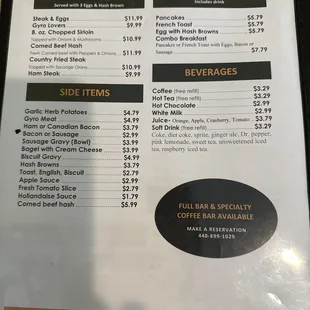 menu