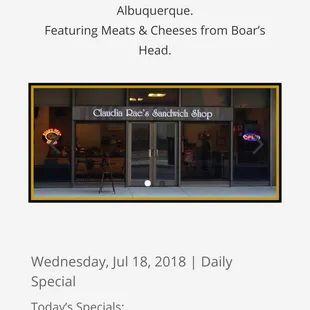 Really impressed that their website always has the daily special posted!