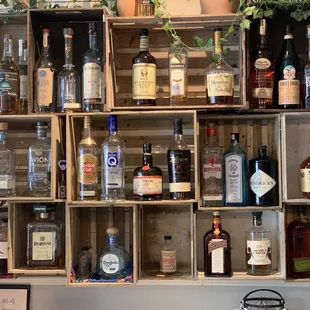 Alcohol selections at the bar