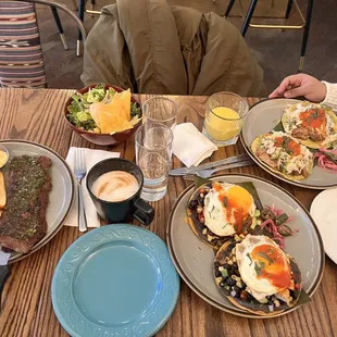 Churrasco a la Plancha Brunch Tostadas Garbanzo Salad Tortillas Montadas