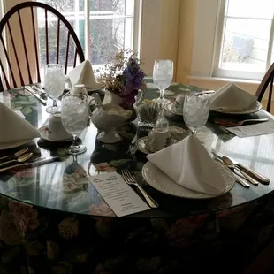 a table set for two