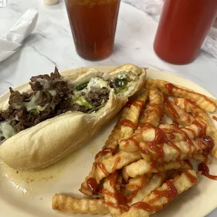 Steak &amp; Cheese w/fries