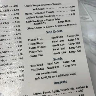 menu