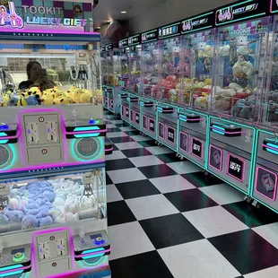 View of some of the claw machines.