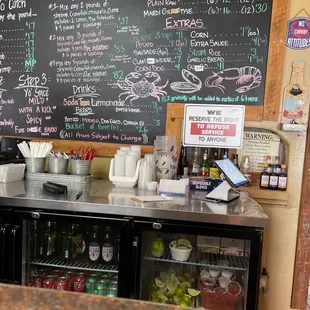 a menu on a chalkboard