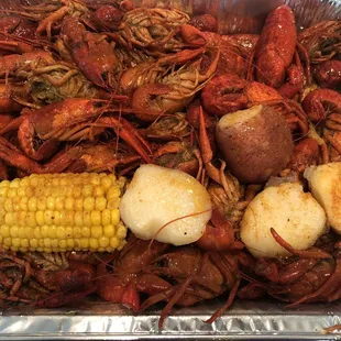 Yummy Crawfish, potatoes, &amp; corn