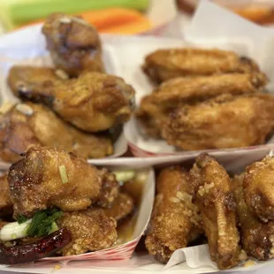 16ct- lemon pepper, original, spicy honey, &amp; garlic honey