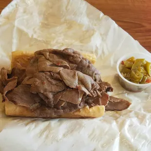 a sandwich with pickles