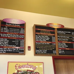 Breakfast/catering menus