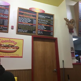 Menu for breakfast