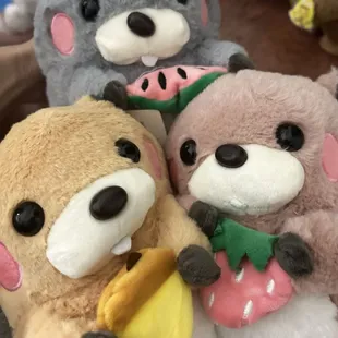 Some of the plushies we won
