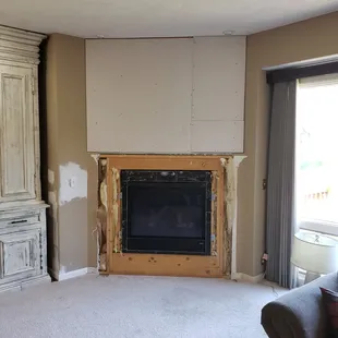 Main Floor Fireplace Before Picture