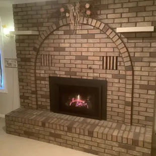 We upgraded this traditional hearth with a Direct Vent Insert to add warmth and atmosphere to the room.